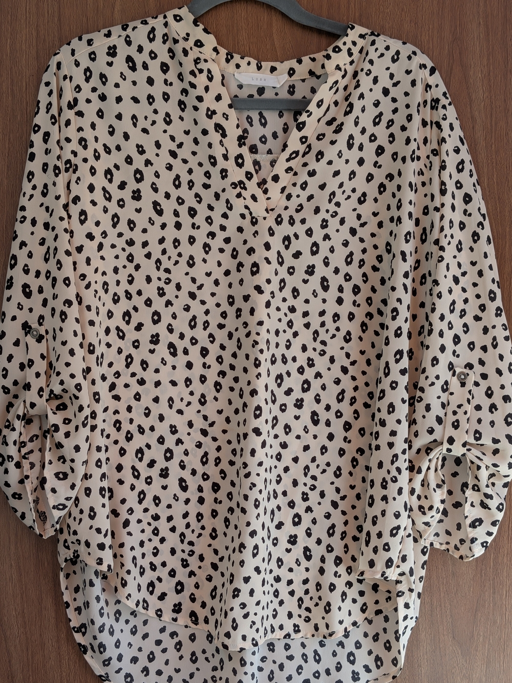 Animal Print Business Casual Tunic Blouse XL